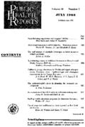 Public Health Reports  v 81 no 7 July 1966  table of contents