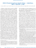 COVID19 Trends Among Persons Aged 024 Years  United States March 1December 12 2020