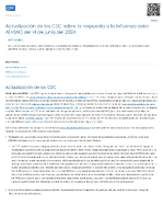 Actualizacin de los CDC sobre la respuesta a la influenza aviar AH5N1