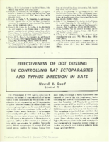 Effectiveness of DDT dusting in controlling rat ectoparasites and typhus infection in rats