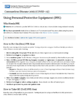 Using Personal Protective Equipment PPE April 3 2020