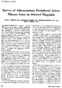 Survey of atheratomous peripheral artery disease cases in selected hospitals