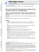 Factors Associated with Colorectal Cancer Prevalence Among LongHaul Truck Drivers in the United States