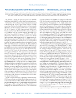 Persons Evaluated for 2019 Novel Coronavirus  United States January 2020