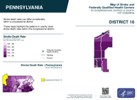 PA Congressional District 16 Stroke and Federally Qualified Health Centers Map 119th Congress