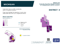 MI Congressional District 08 Stroke and Federally Qualified Health Centers Map 118th Congress