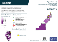IL Congressional District 01 Stroke and Stroke Centers Map 119th Congress