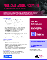 Roll Call Announcement The National Firefighter Registry Superseded