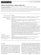 Allergen Concentration in Natural Rubber Latex 200608