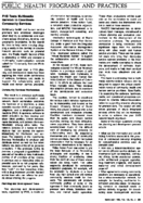PUBLIC HEALTH PROGRAMS AND PRACTICES