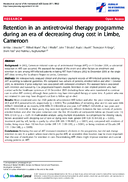Retention in an antiretroviral therapy programme during an era of decreasing drug cost in Limbe Cameroon