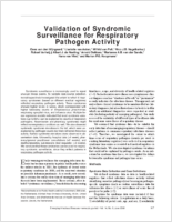 Validation of Syndromic Surveillance for Respiratory Pathogen Activity