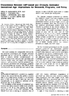 Discordance Between LmpBased And Clinically Estimated Gestational Age Implications For Research Programs And Policy