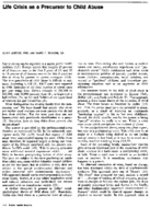Life crisis as a precursor to child abuse