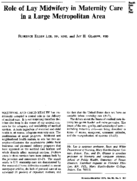 Role Of Lay Midwifery In Maternity Care In A Large Metropolitan Area