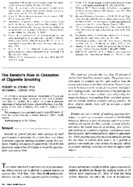 The dentists role in cessation of cigarette smoking