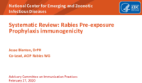 Systematic review Rabies preexposure prophylaxis immunogenicity