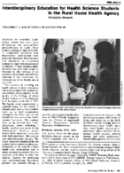 Interdisciplinary Education For Health Science Students In The Rural Home Health Agency Kentucky January
