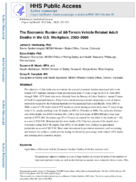 The Economic Burden of AllTerrain Vehicle Related Adult Deaths in the US Workplace 20032006