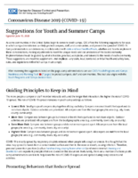 Considerations for youth and summer camps June 19 2020