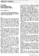 In pursuit of the number one public health problem