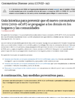 Gua Interina Para Prevenir Que El Nuevo Coronavirus 2019 2019nCoV Se Propague a Los Dems En Los Hogares Y Las Comunidades 6 de febrero de 2020