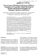 Time Course of Pulmonary Response of Rats to Inhalation of Crystalline Silica Histological Results and Biochemical Indices of Damage Lipidosis and Fibrosis