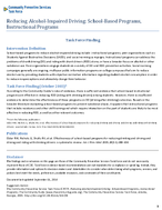 Reducing AlcoholImpaired Driving SchoolBased Programs Instructional Programs