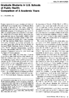 Graduate students in US schools of public health comparison of 3 academic years