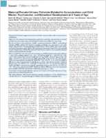 Maternal Prenatal Urinary Phthalate Metabolite Concentrations and Child Mental Psychomotor and Behavioral Development at 3 Years of Age