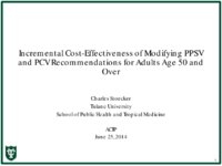 Incremental costeffectiveness of modifying PPSV and PCV recommendations for adults age 50 and over