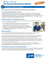 Make a Strong Flu Vaccine Recommendation Information for Health Care Professionals 2020 children