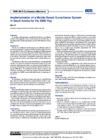 Implementation of a MobileBased Surveillance System in Saudi Arabia for the 2009 Hajj
