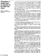 Prevention in health care an agenda for the next 100 years