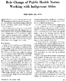 Role Change Of Public Health Nurses Working With Indigenous Aides