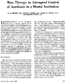 Mass therapy in attempted control of amebiasis in a mental institution