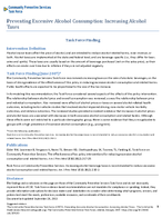 Preventing Excessive Alcohol Consumption Increasing Alcohol Taxes