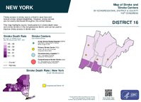NY Congressional District 16 Stroke and Stroke Centers Map 119th Congress