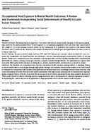 Occupational Heat Exposure  Mental Health Outcomes A Review and Framework Incorporating Social Determinants of Health to Guide Future Research