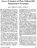 Survey evaluation of three poliomyelitis immunization campaigns