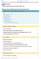 Coronavirus Disease 2019 COVID19 Frequently Asked Questions and Answers March 12 2020