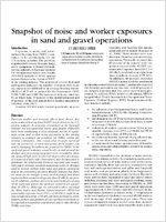 Snapshot of Noise and Worker Exposures in Sand and Gravel Operations