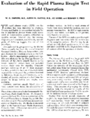 Evaluation of the rapid plasma reagin test in field operation