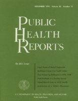 Public Health Reports  v 85  no 11  cover
