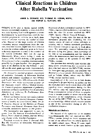 Clinical reactions in children after rubella vaccination