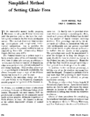 Simplified method of setting clinic fees