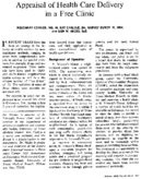 Appraisal Of Health Care Delivery In A Free Clinic