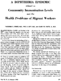 A diphtheria epidemic related to community immunization levels and the health problems of migrant workers