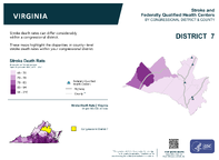 VA Congressional District 07 Stroke and Federally Qualified Health Centers Map 118th Congress