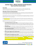 National Diabetes Prevention Program Summer 2019  African American Family Reunions